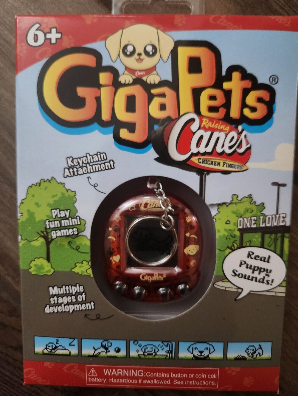 GigaPets Red Virtual Puppy Keychain Limitied RAISING CANES edition